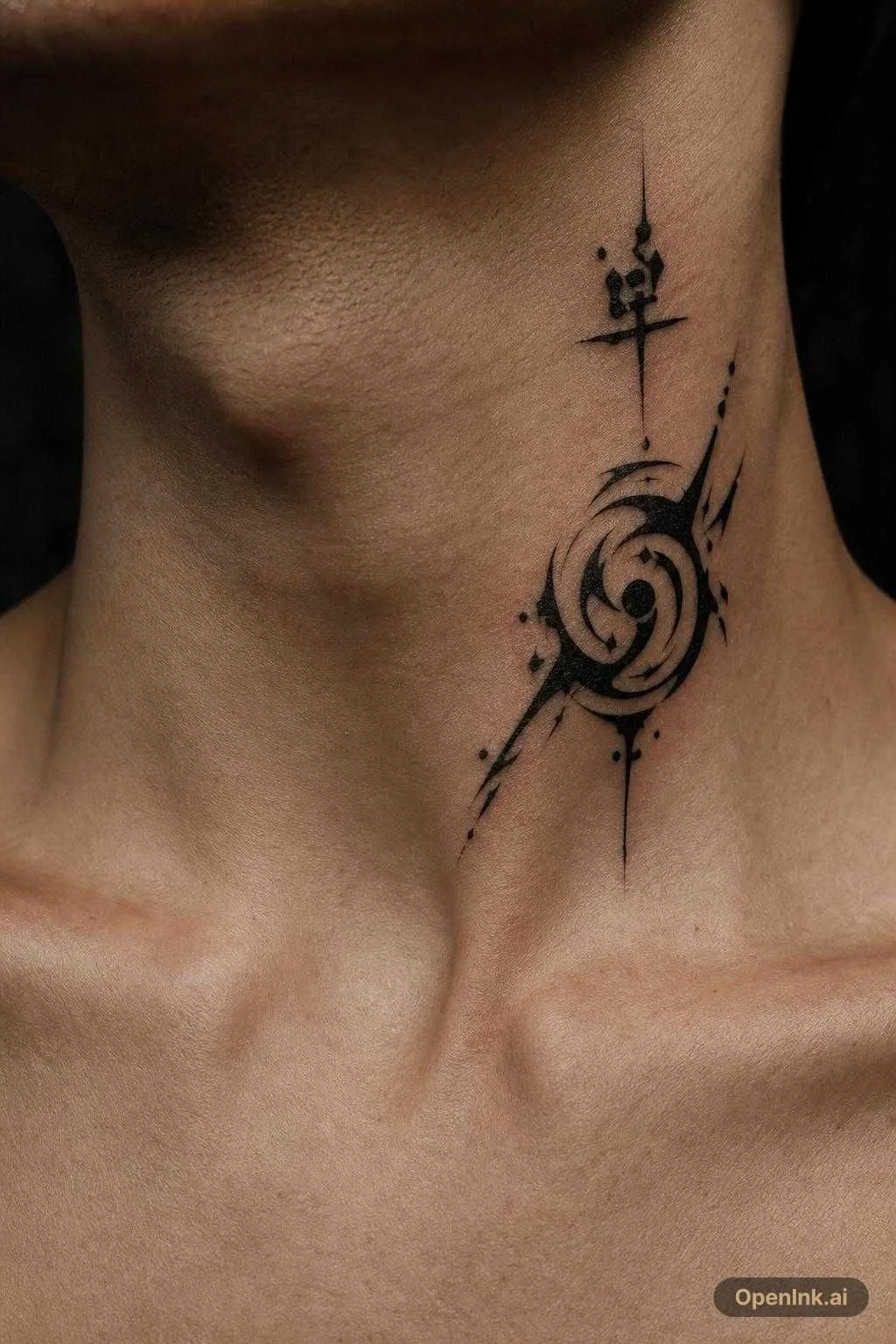 このアイデアをもとにしたAIタトゥーデザイン:I want them to be symbols, simple but cool like Sukuna or Geto. They need...
