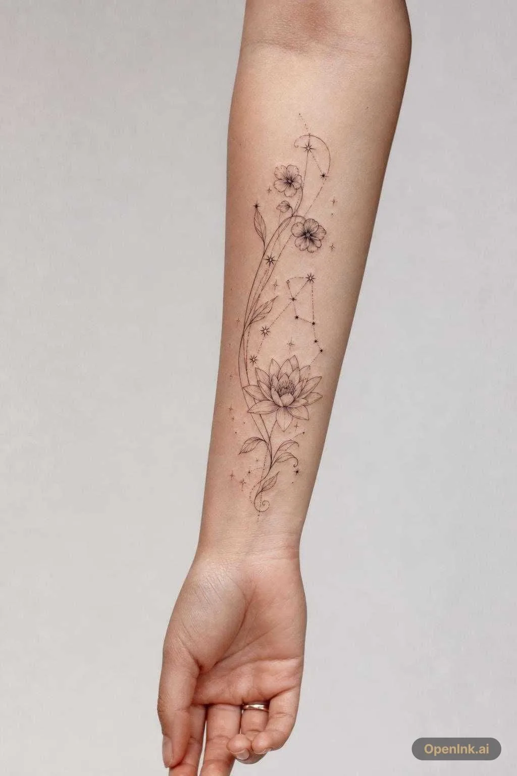 Geburtsblumen für Monat Februar und Monat Juli, gekoppelt mit sternenbild...
