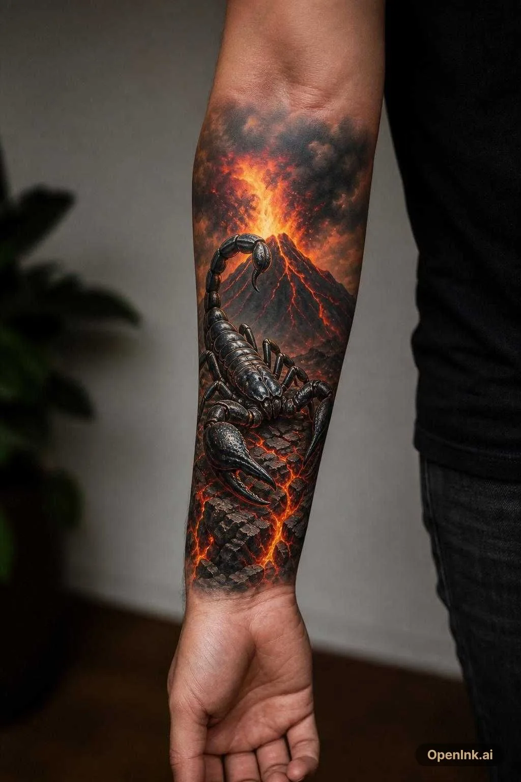 A scorpion on a volcano
