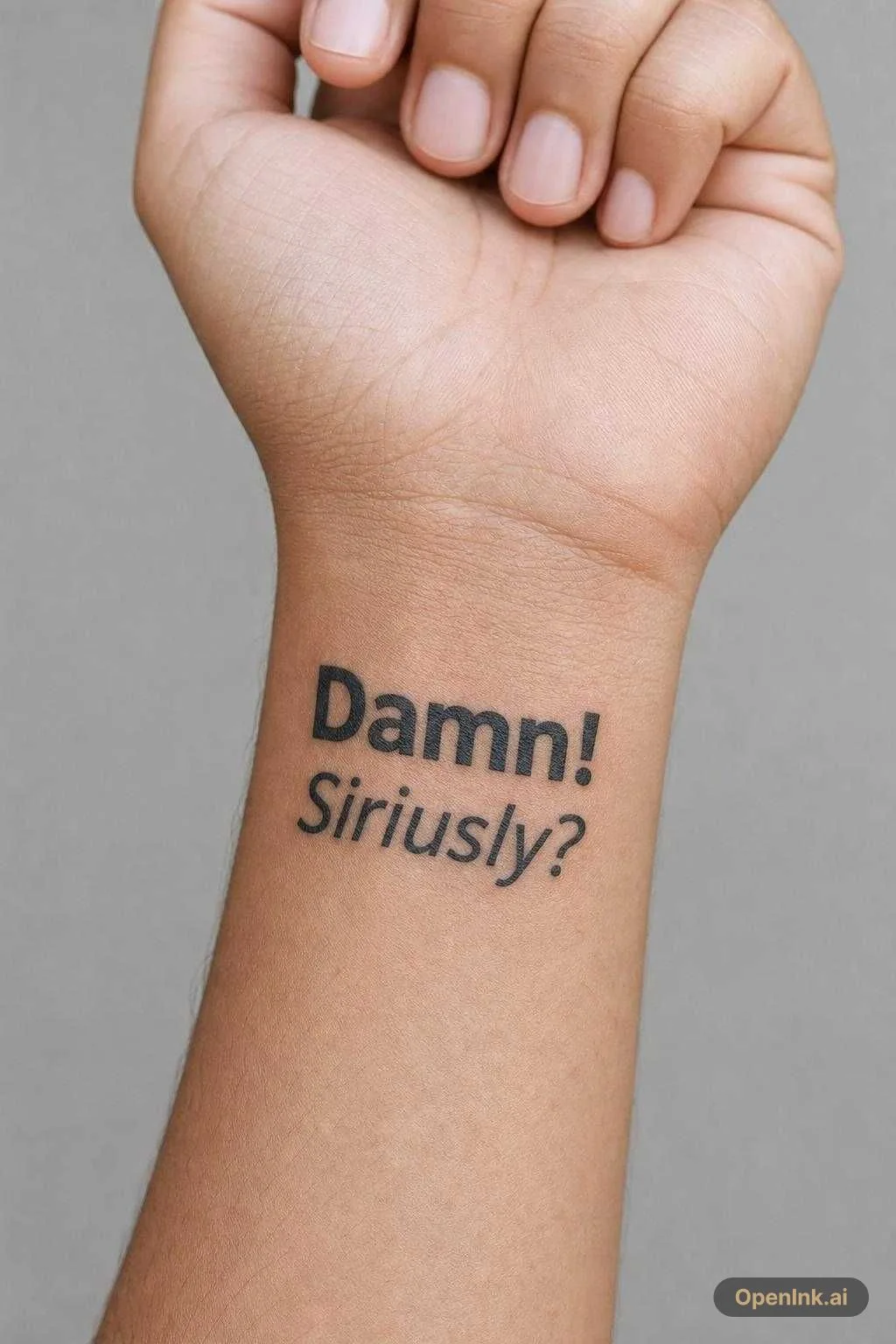 Two lines of text, no graphics. First line says Damn! in bold print. Seco...