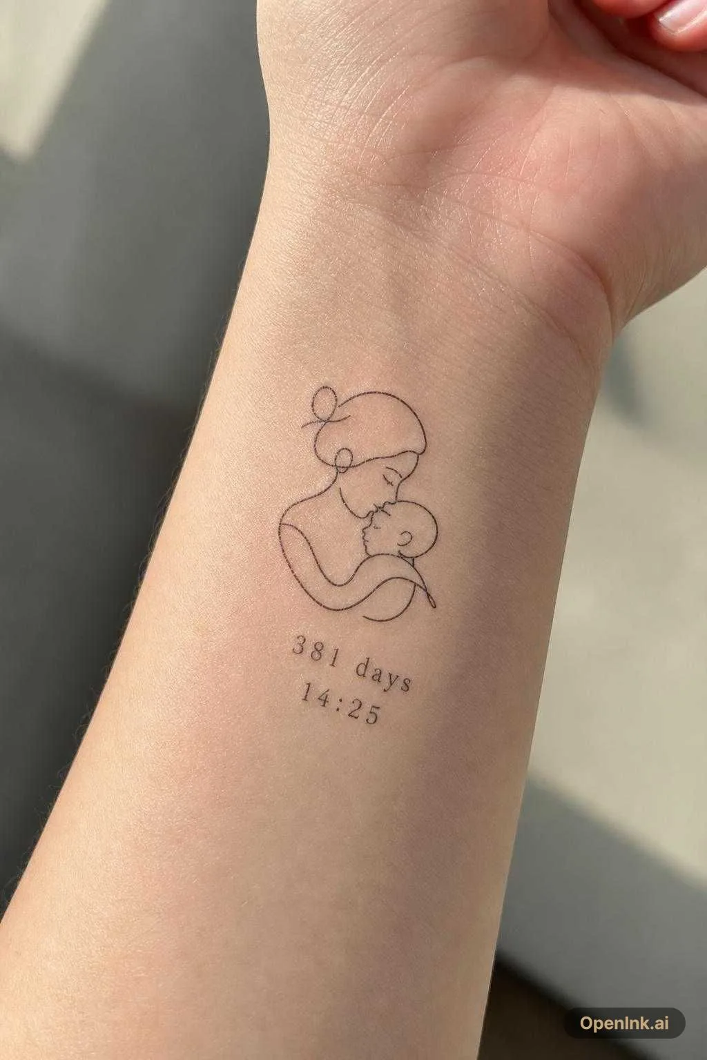 Le portrait de ma fille et moi en one Line avec le nombre de jours d’alla...