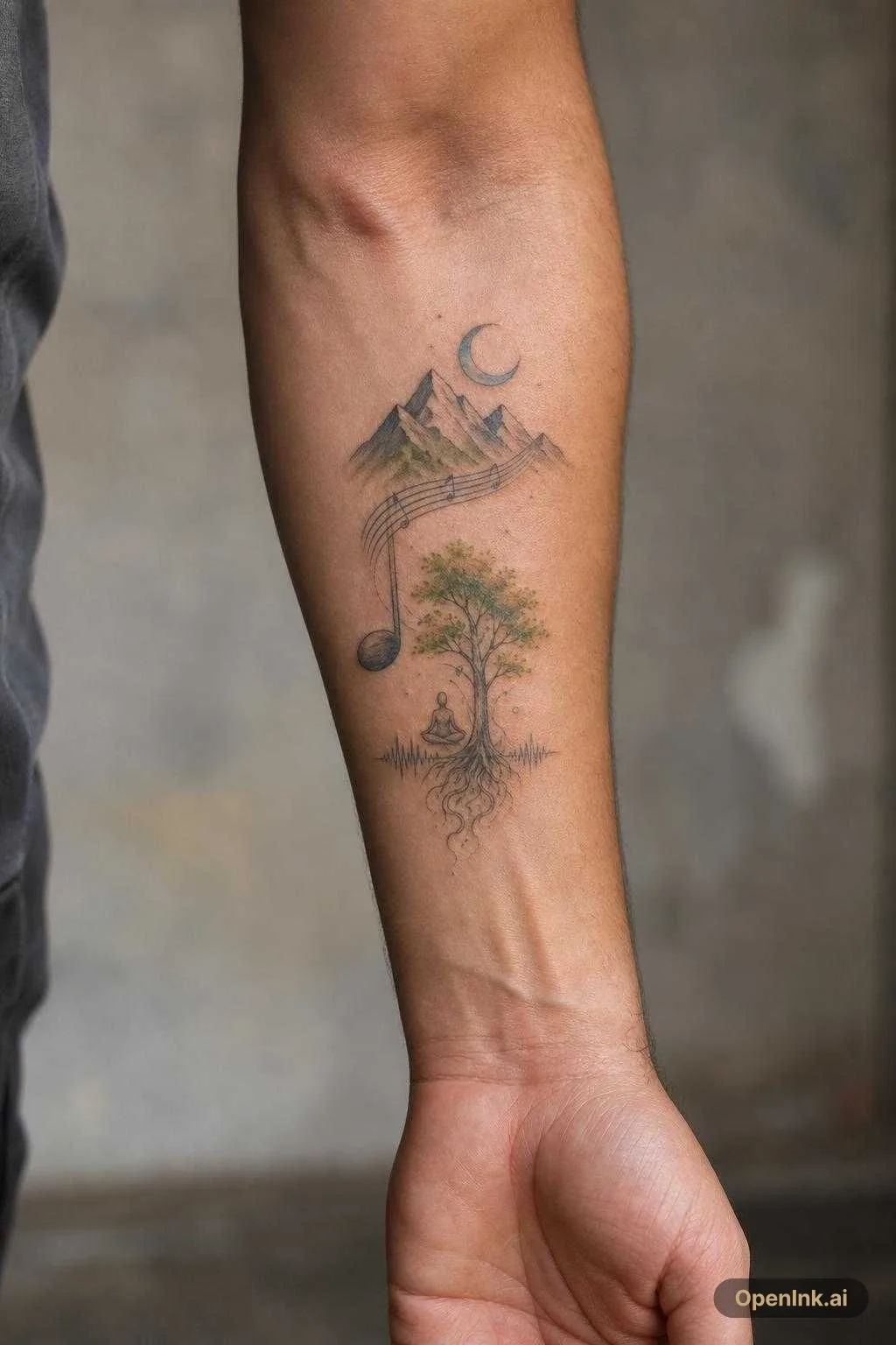Design a unique minimalist tattoo for a man with a deep, independent and...