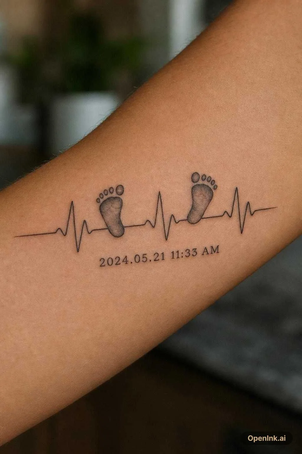 심박수 그림에 아기 발도장(양발이어야함)이 적절히 섞였으면 좋겠고 저 디자인과 잘 어우러지게 생년월일 2024.05.21 11:33...