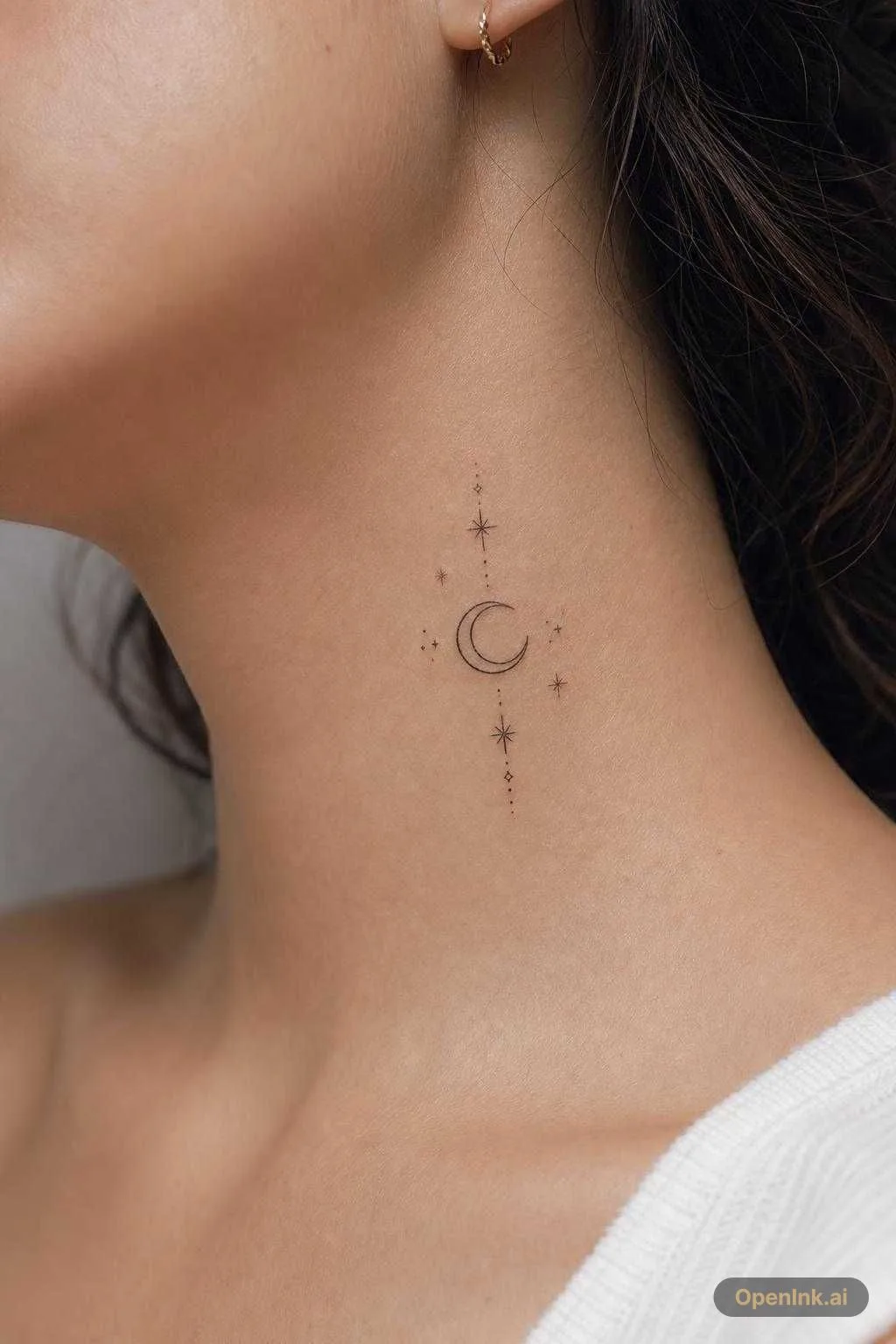 Fine line Blackwork minimalista Ornamental o ornamental celestial