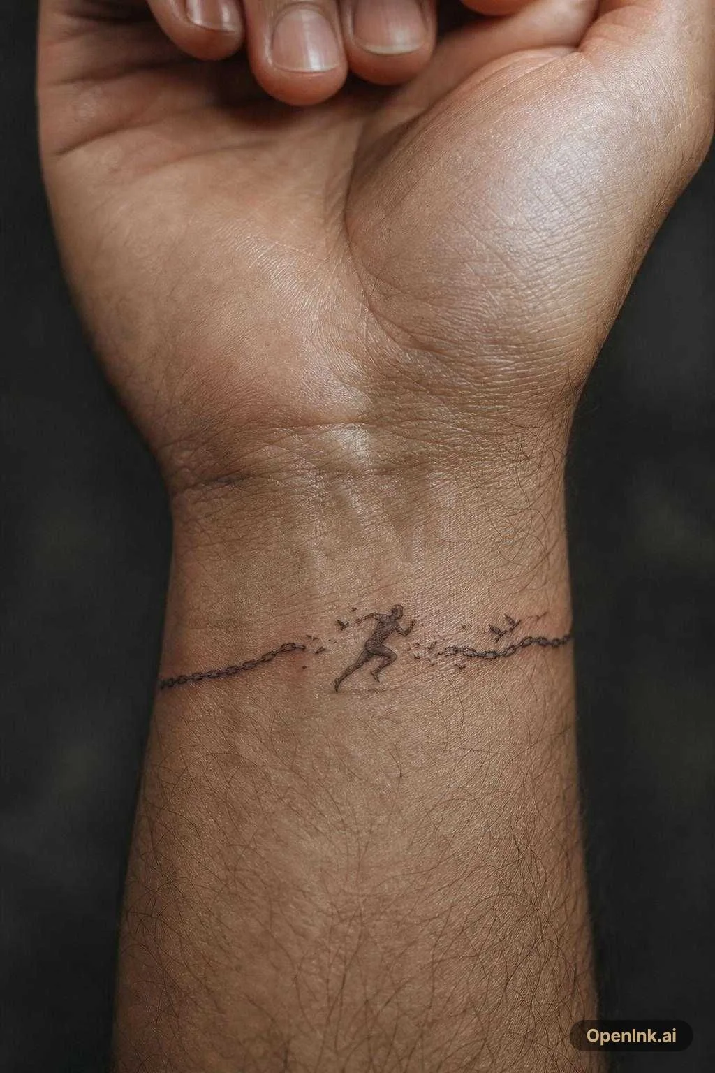 根據呢個想法生成嘅 AI 紋身設計:i want a tattoo that represent a man breaking the loop , something like w...