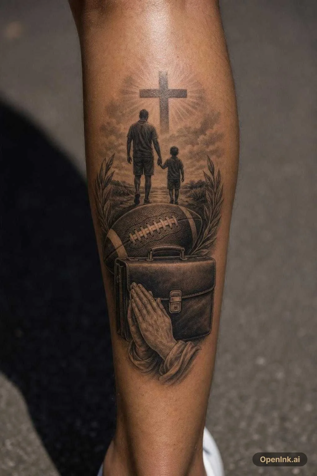 I am 18 years old i want on my calf some tatto with my dad. He got me int...