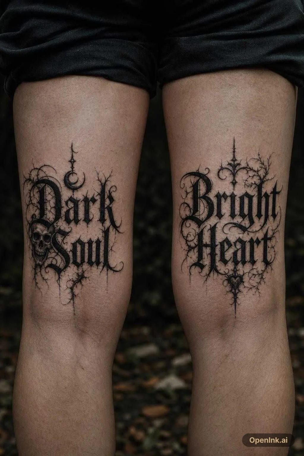 Erstelle zwei Bausteine. Einmal den Text "Dark Soul" und einmal "Bright H...