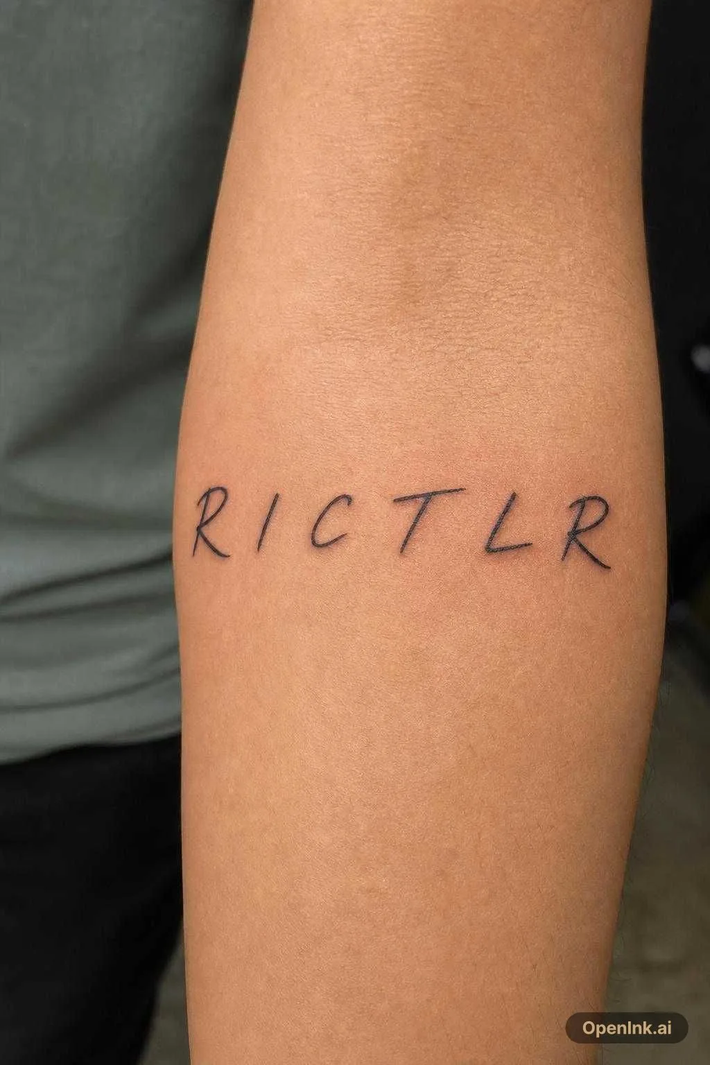 Letter R I C T L R tattoo combination
