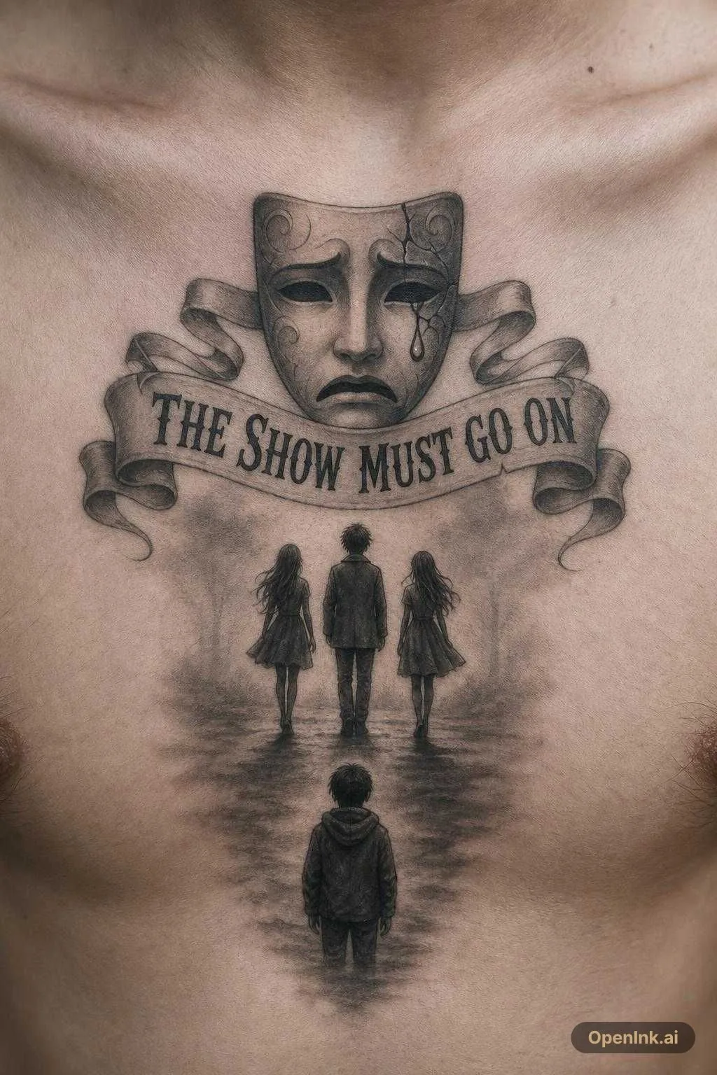 根據呢個想法生成嘅 AI 紋身設計:I want a tattoo that symbolizes being alienated from my 3 children( 13yo...