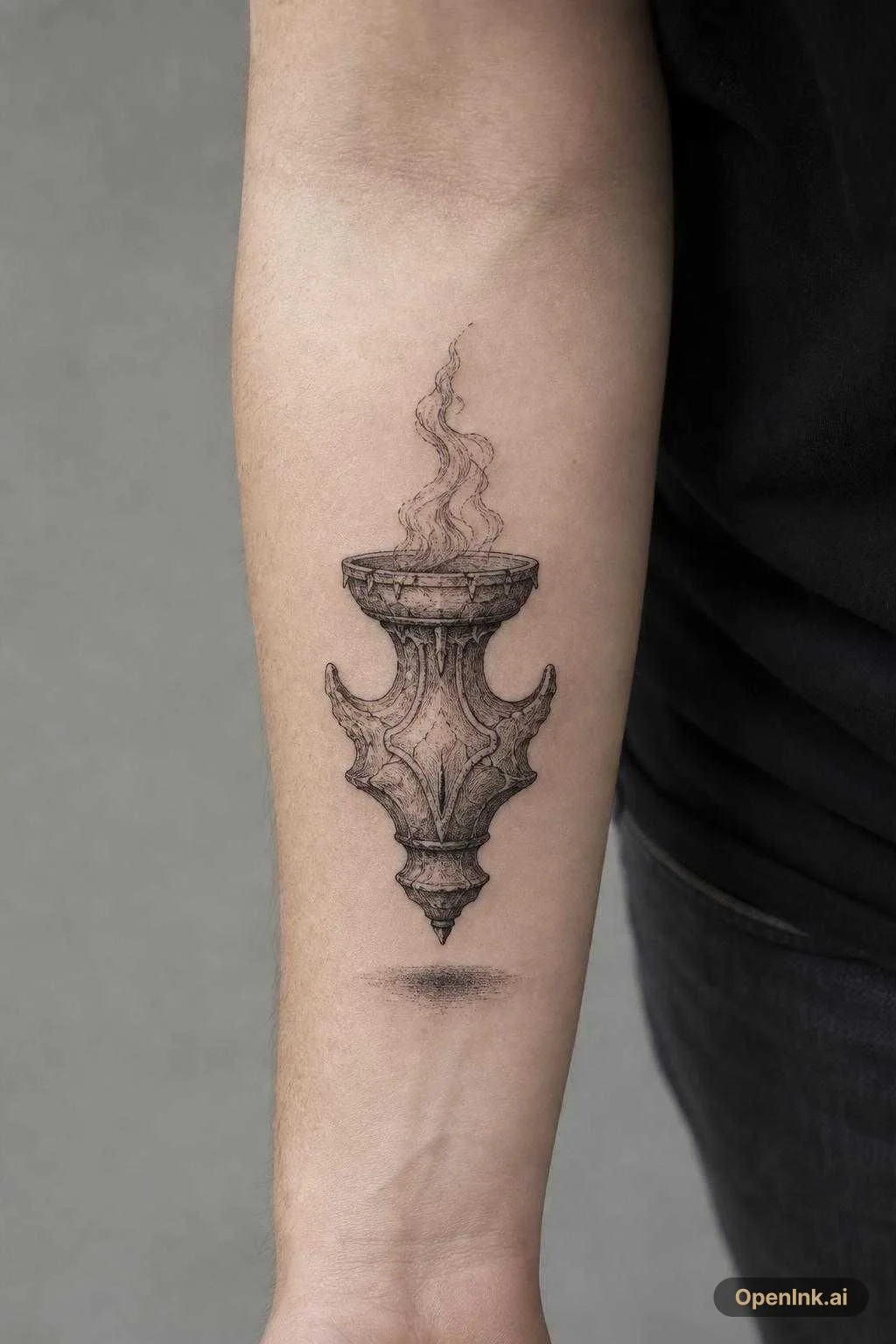 Créer uniquement une torche / un brasier antique en style tatouage blackw...