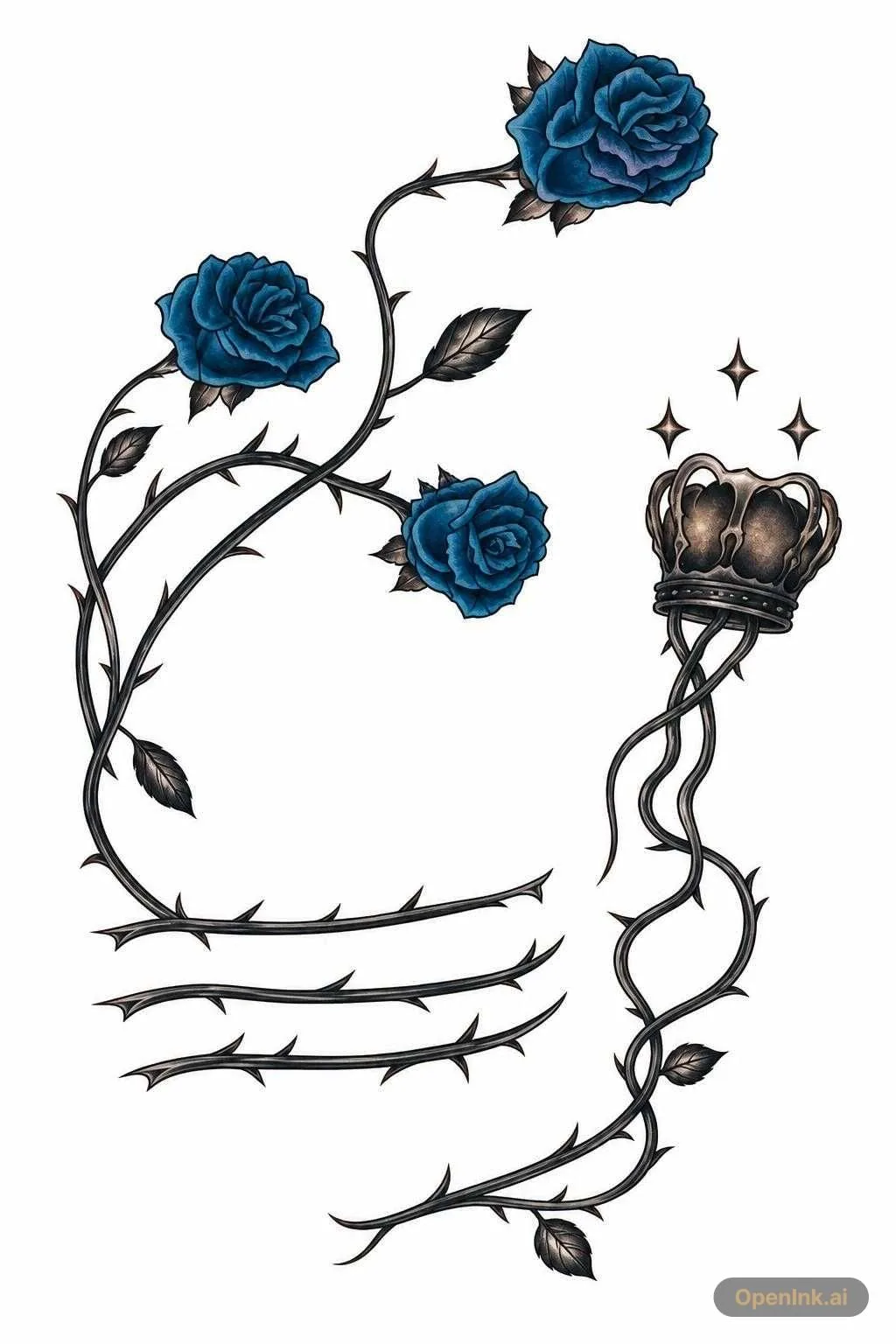 Aus einem Bild extrahierte Tattoo-Schablone