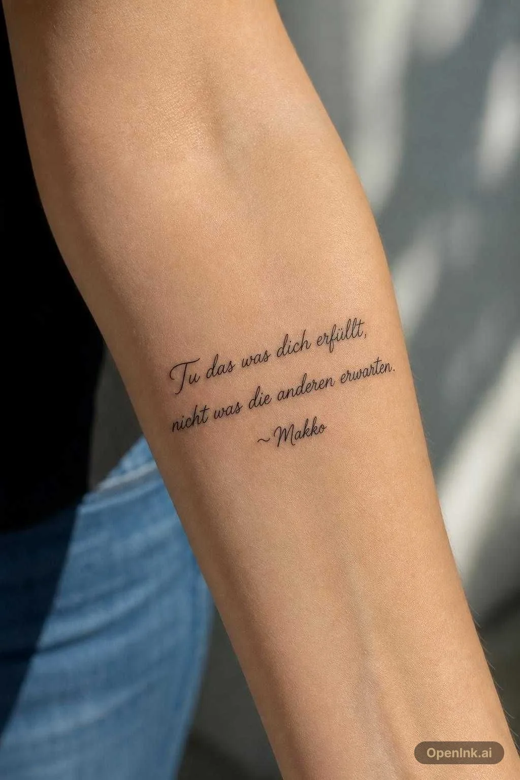 Zitat: „Tu das was dich erfüllt, nicht was die anderen erwarten. ~Makko“....