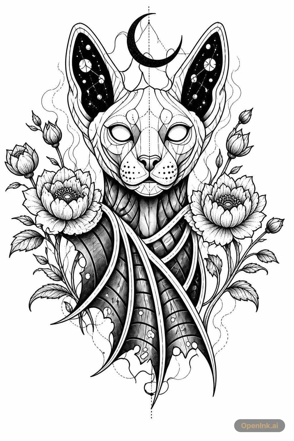 Aus einem Bild extrahierte Tattoo-Schablone