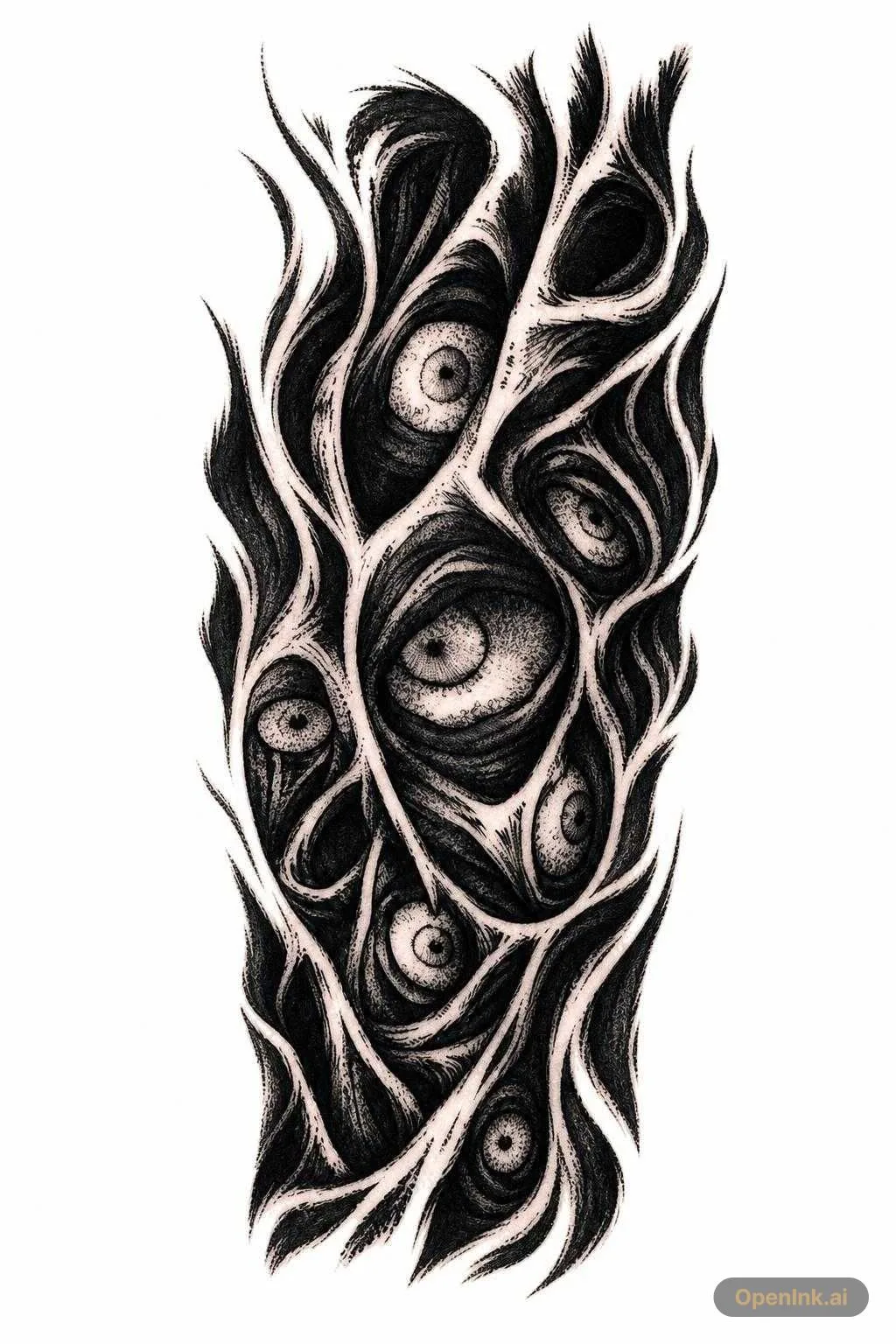 Aus einem Bild extrahierte Tattoo-Schablone