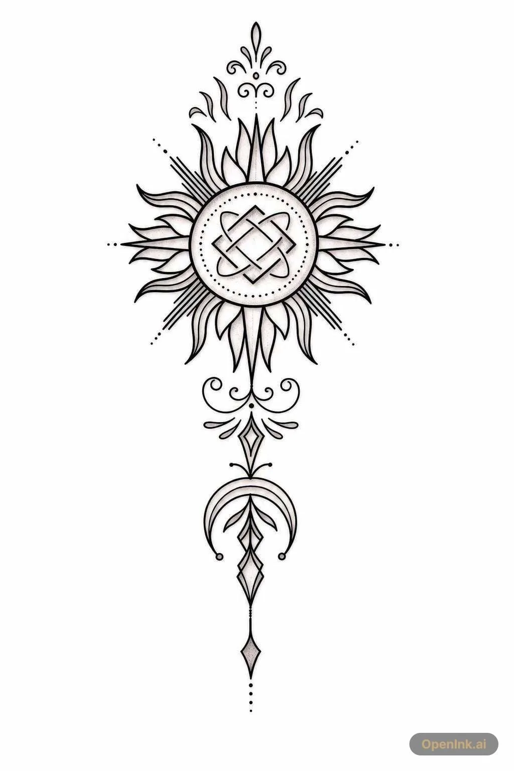 Aus einem Bild extrahierte Tattoo-Schablone