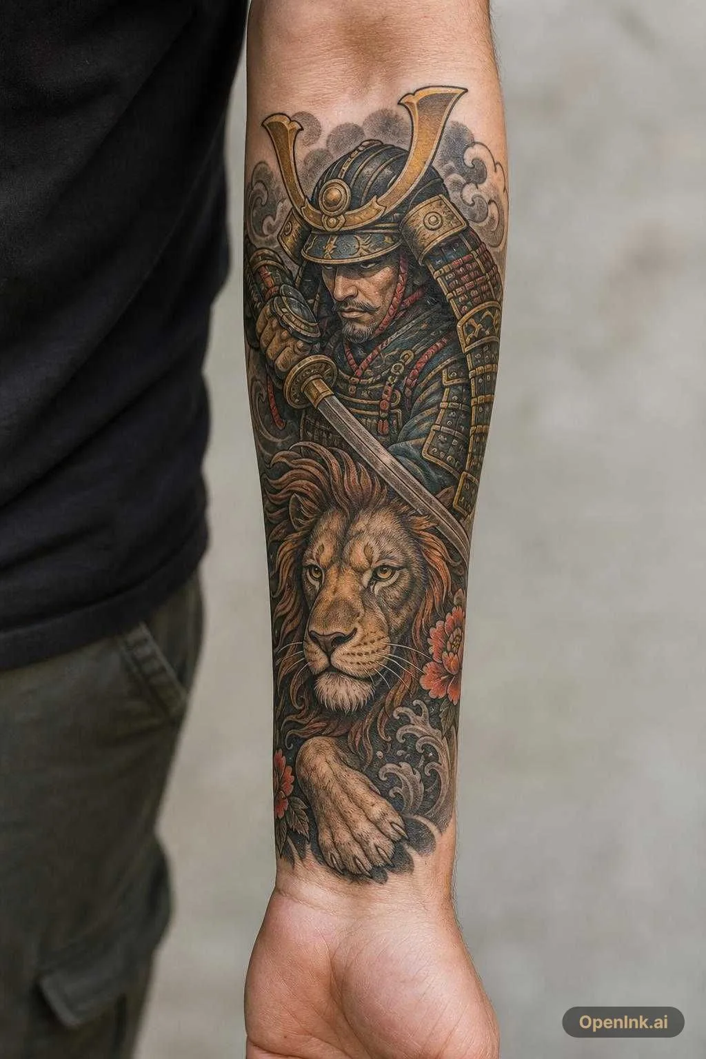 samurai con leon