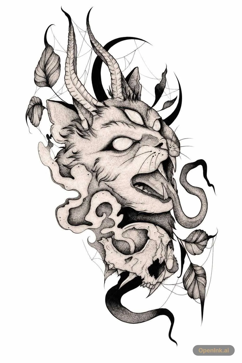 Aus einem Bild extrahierte Tattoo-Schablone