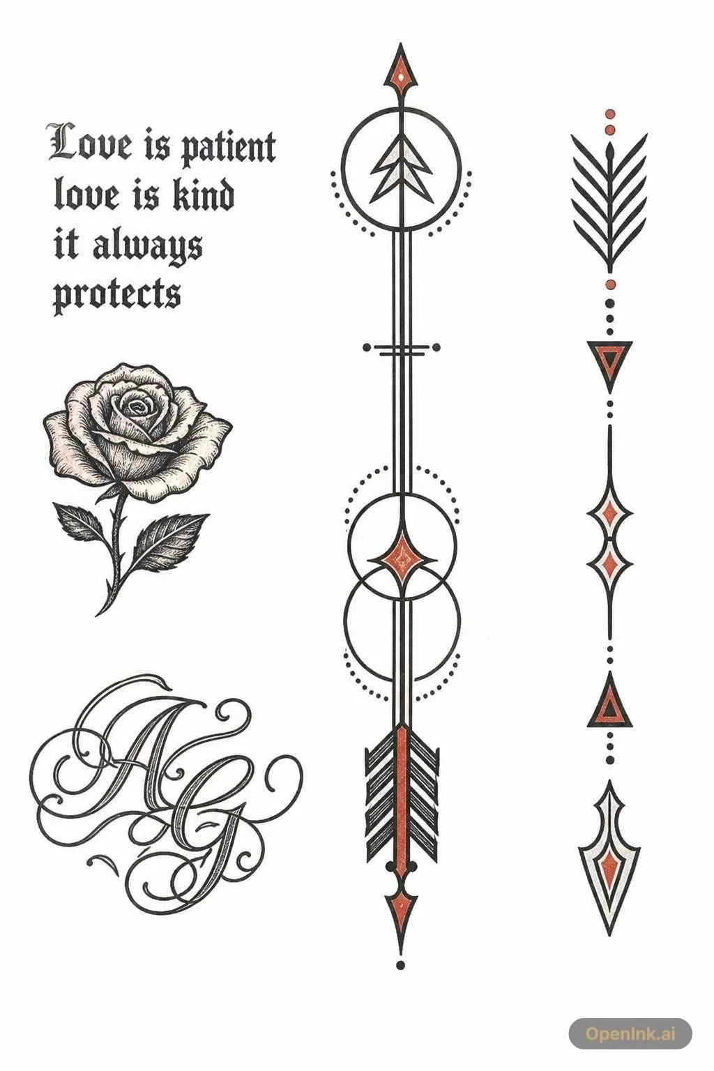 Aus einem Bild extrahierte Tattoo-Schablone