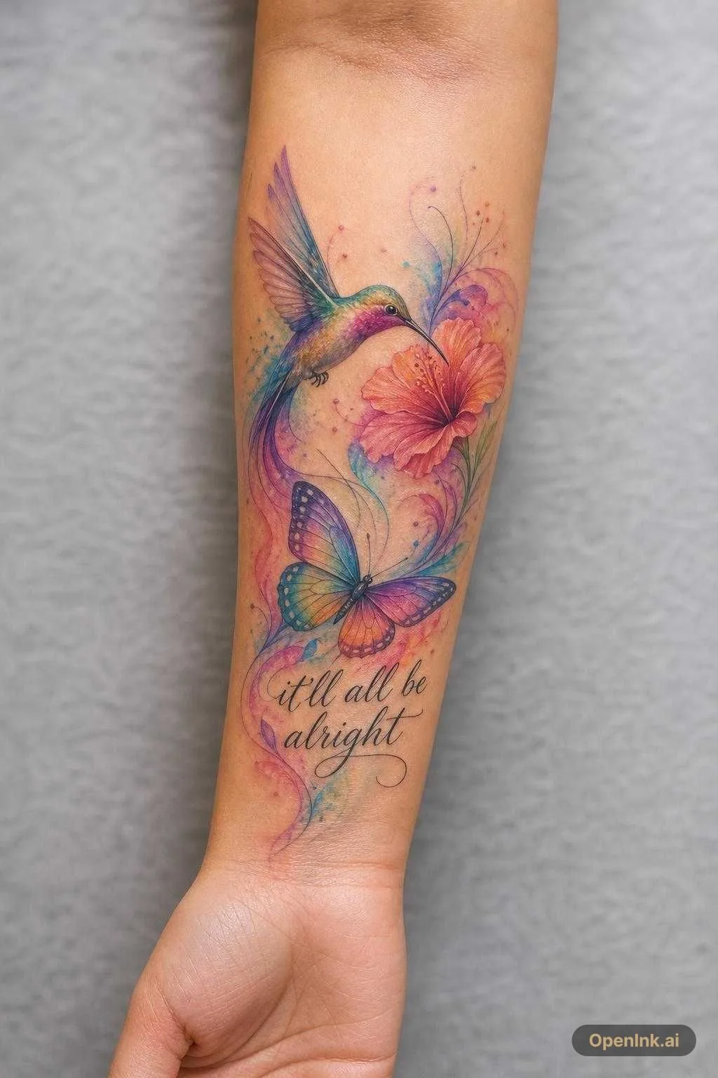 Hummingbird, butterfly, rainbow, “it’ll all be alright”
