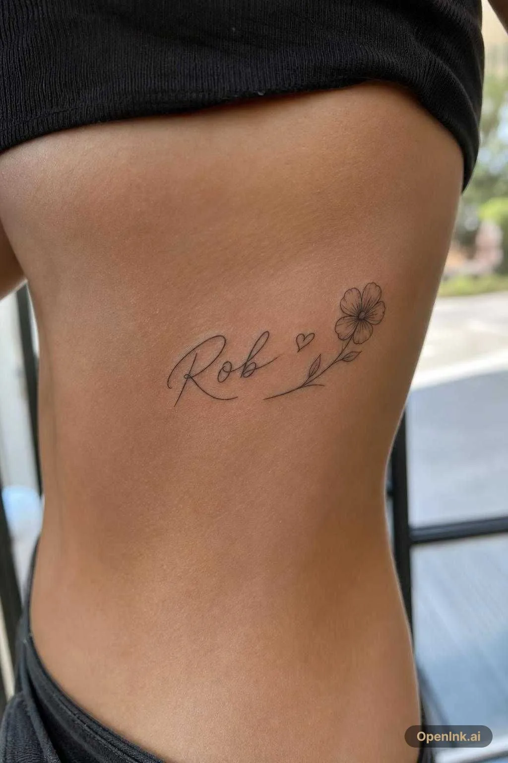 the name rob with a heart maybe flower
