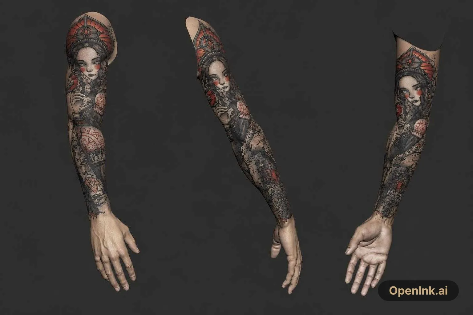 Prévisualisation du tatouage sur peau