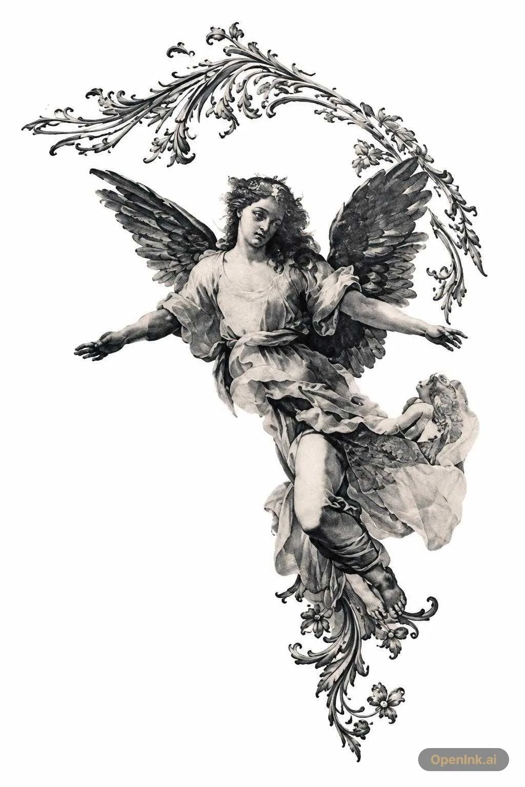 Aus einem Bild extrahierte Tattoo-Schablone