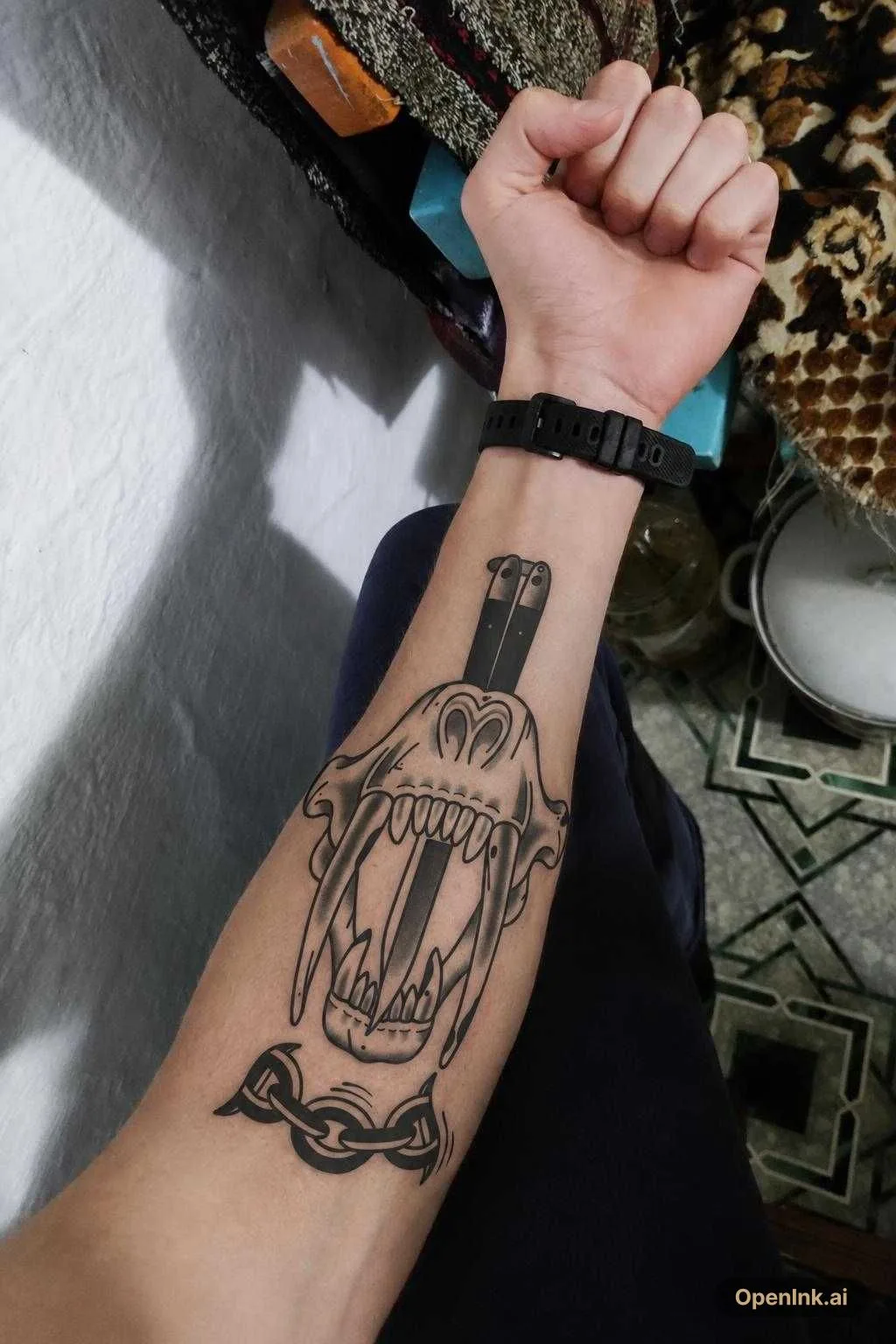 Previsualización de tatuaje sobre piel