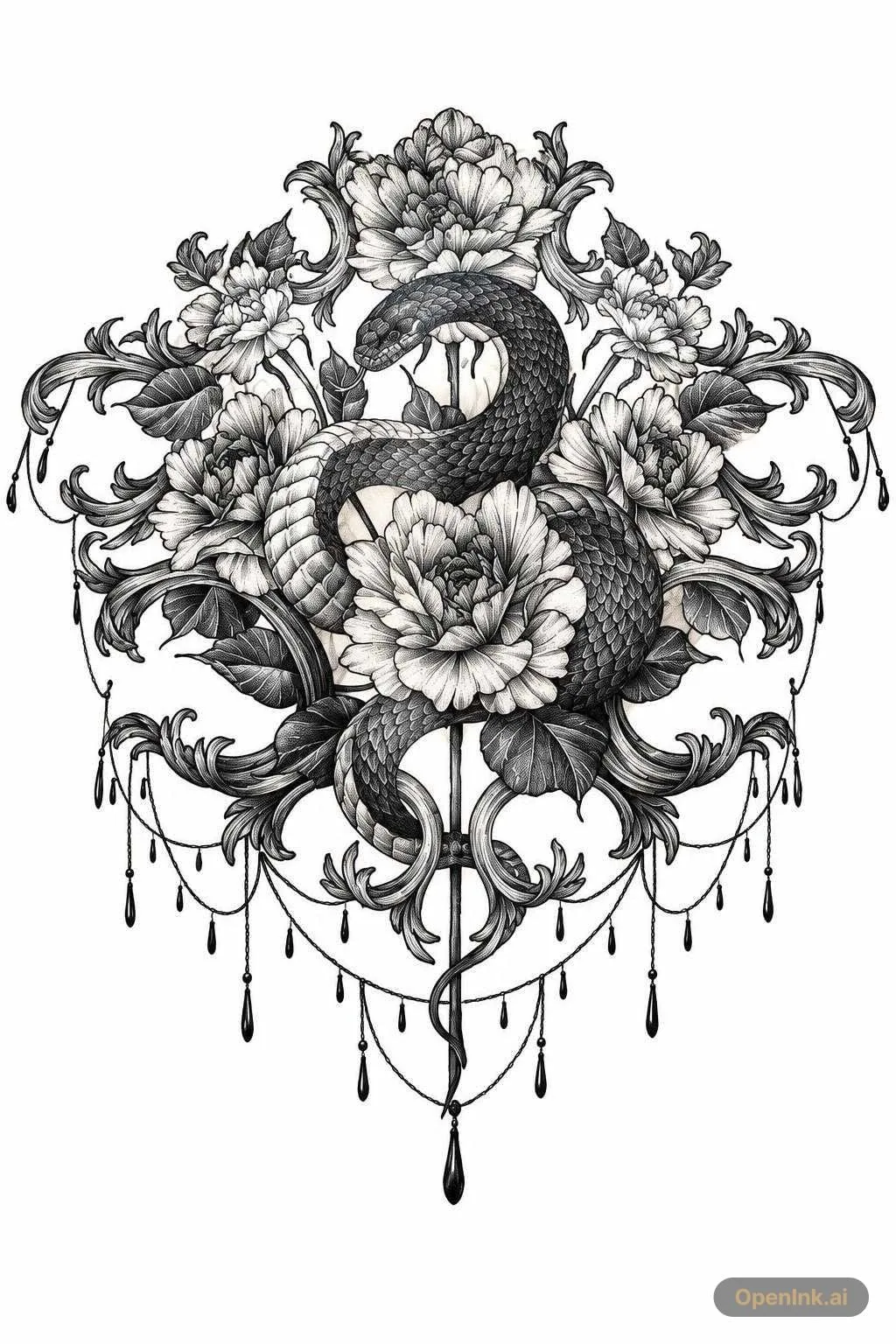 Tattoo stencil extracted from an image