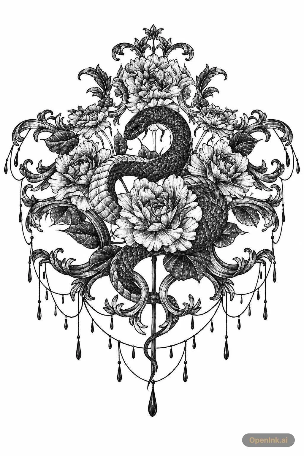 Tattoo stencil extracted from an image