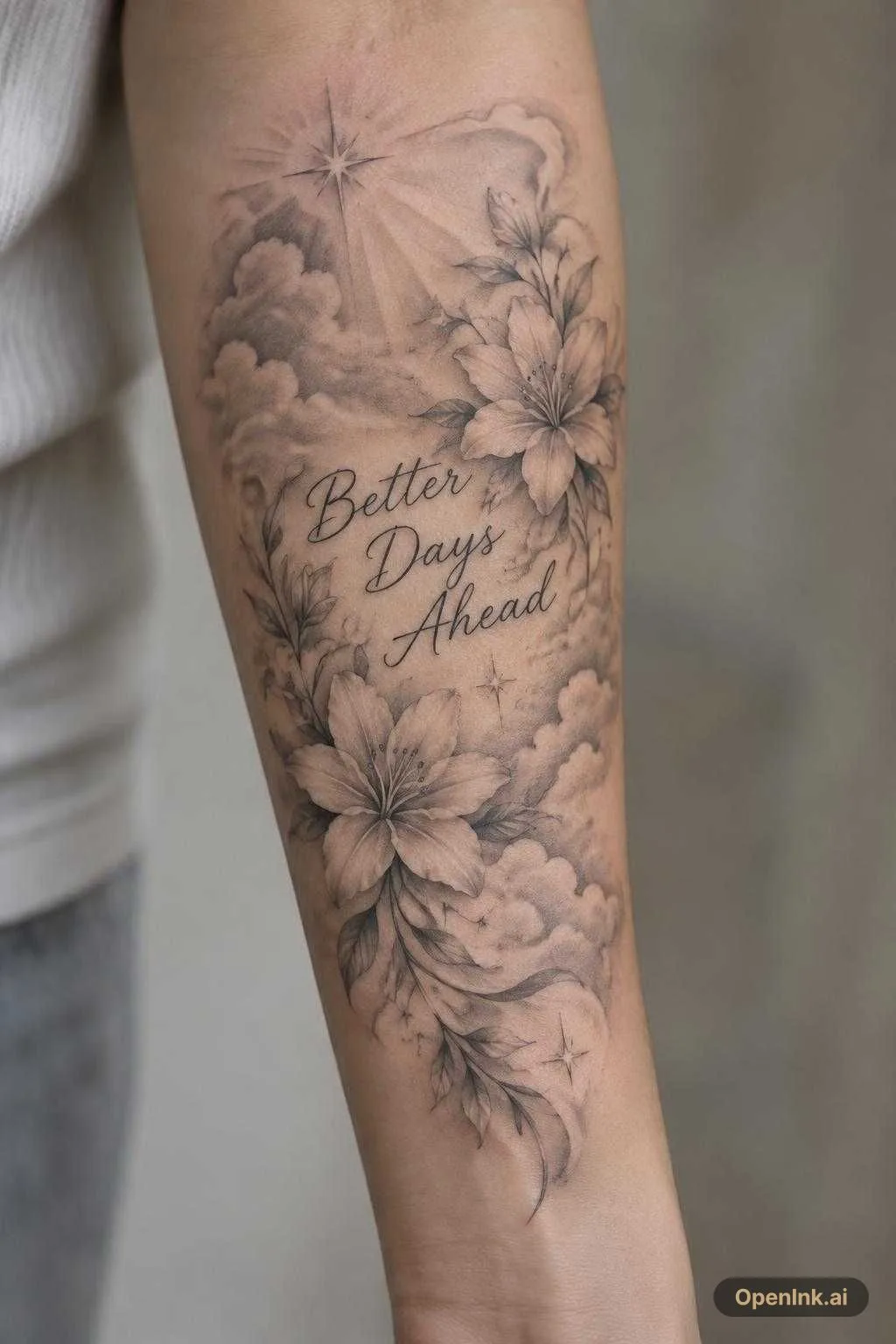 Clouds, flowers, heavenly with words