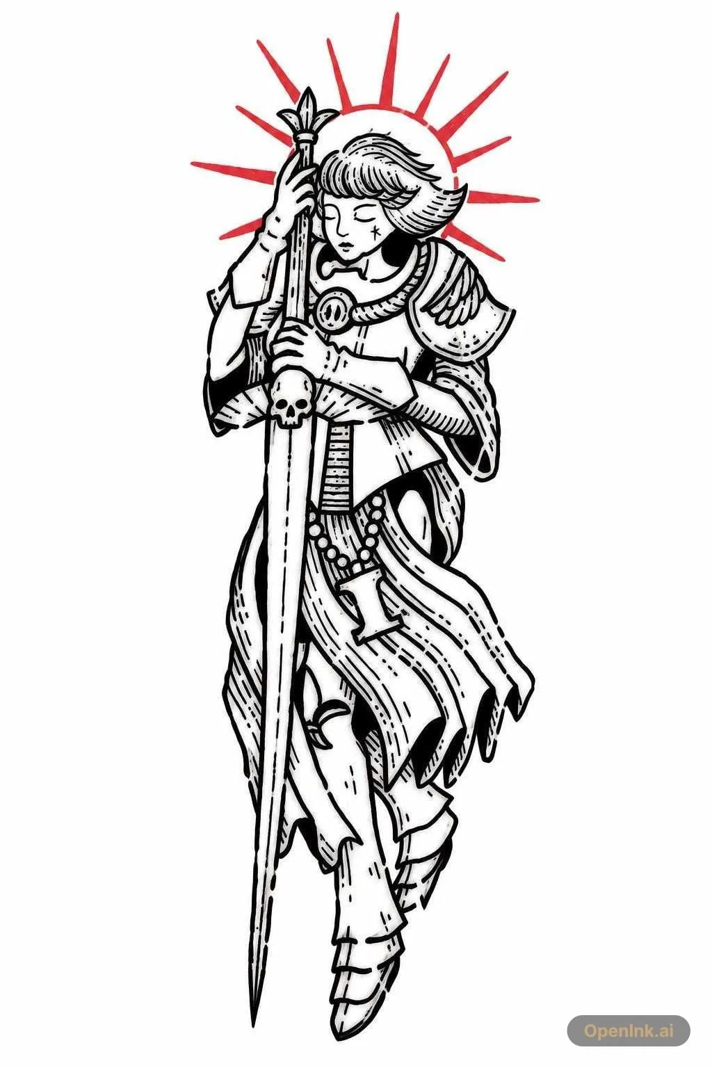 Tattoo stencil extracted from an image