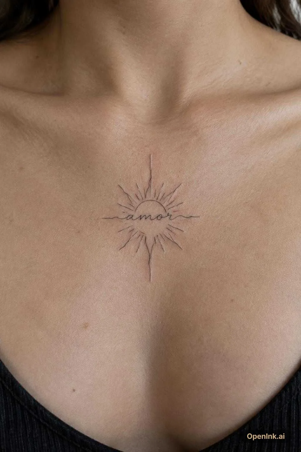 un sol que tenga saliendo en miniatura la palabra amor
