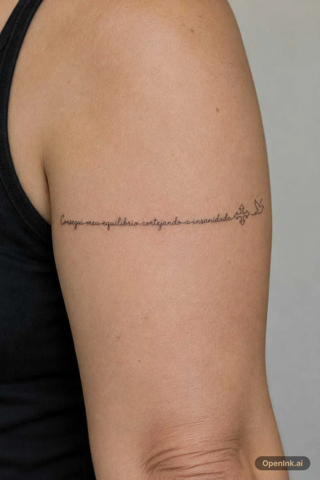 A minimalist fine line tattoo design in single continuous line style. The...