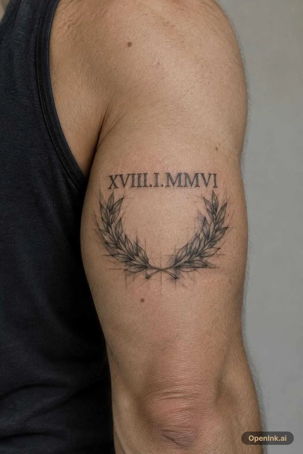 create a design for the date 18/01/2006 in roman numbers and add under th...