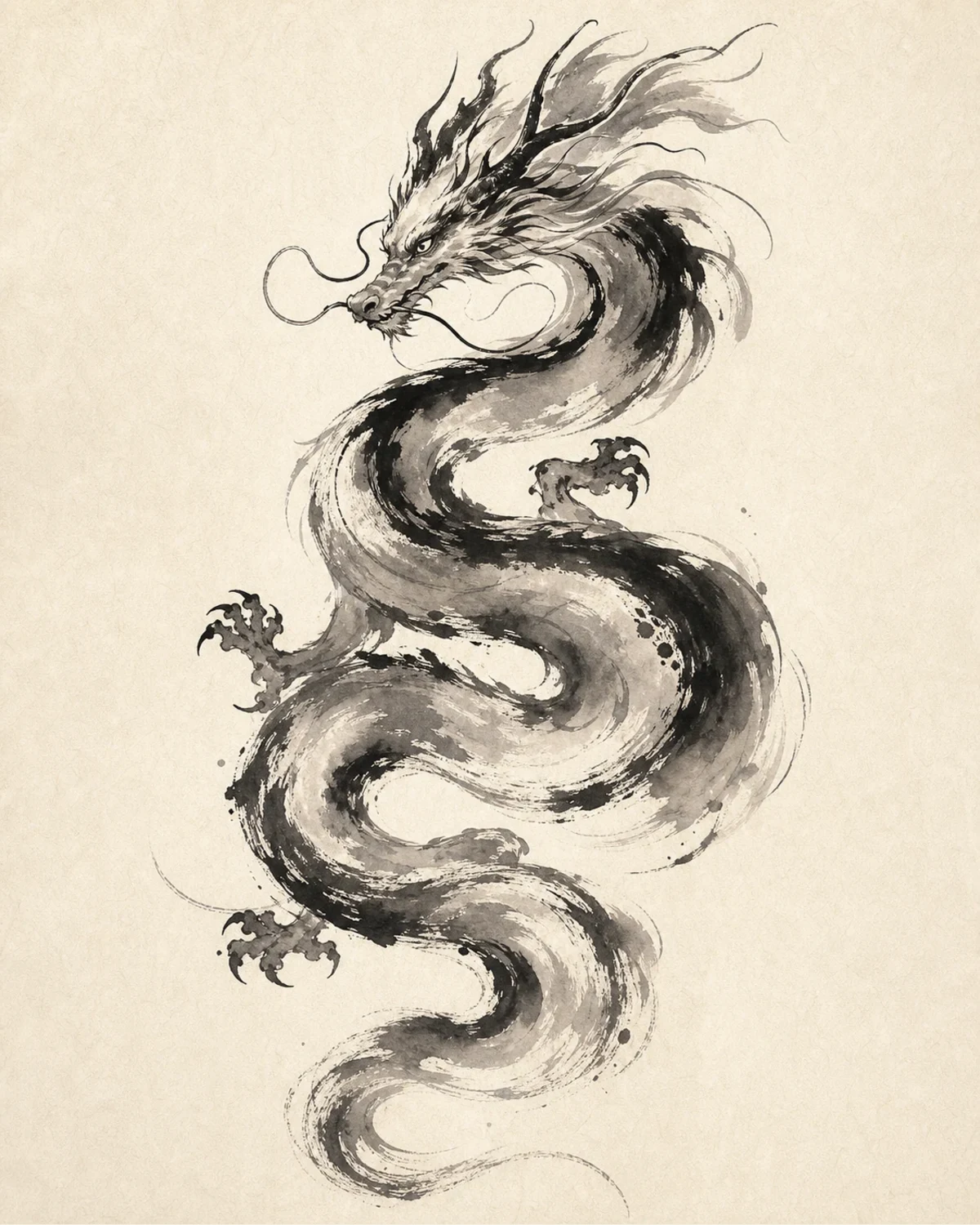 Ink-wash animals Ink Wash