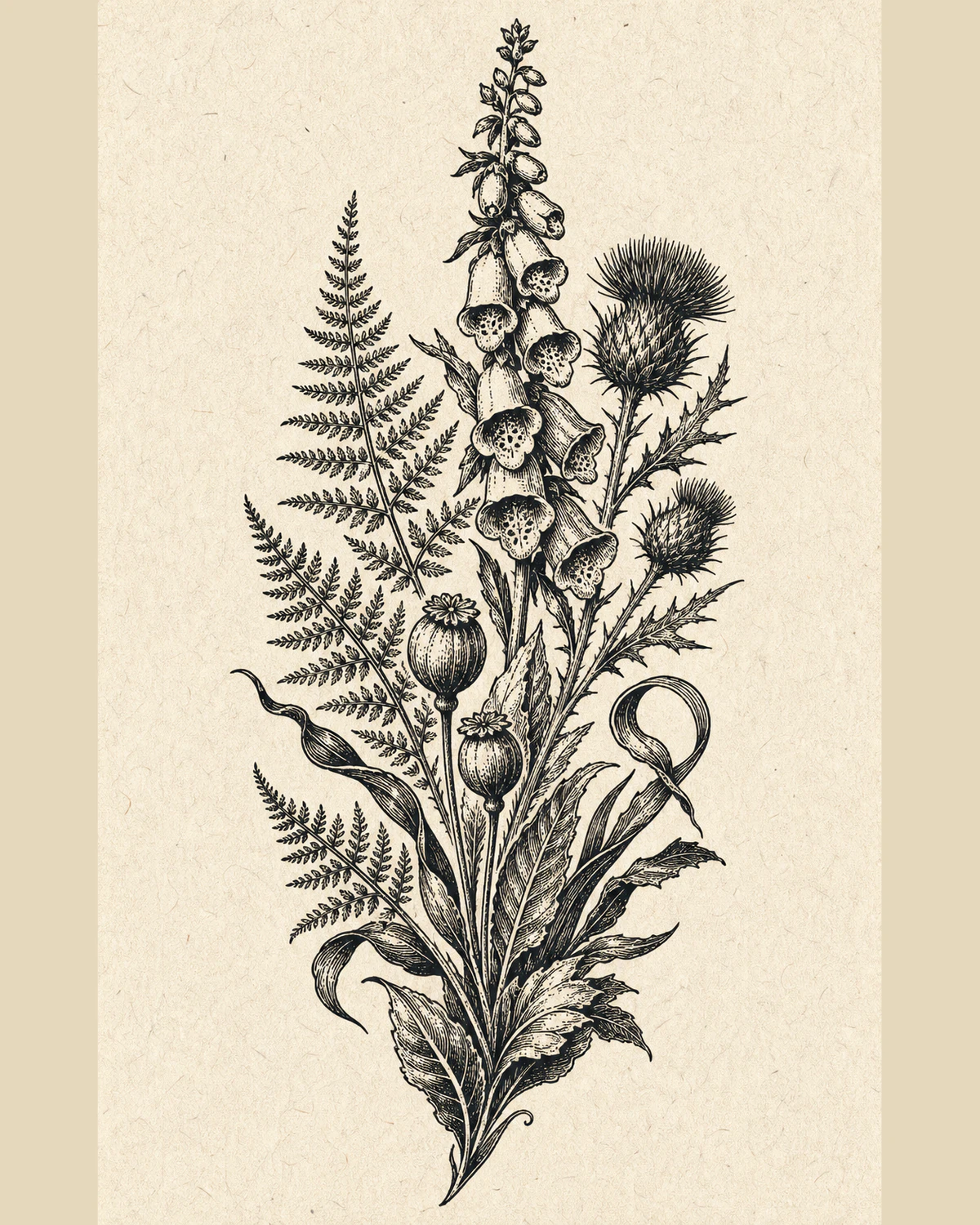 Botanical engravings Woodcut